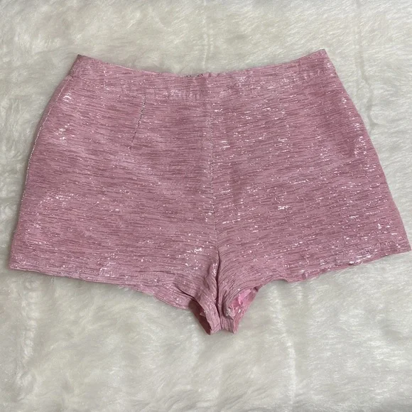 Activewear Shorts Forever 21 Rose Gold Metallic Shorts Forever 21